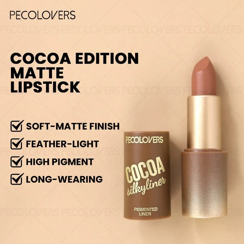 1 Pcs Velvet Matte Lipstick, Reddish Brown Deep Berry Brown, Non-sticky Texture, Waterproof Long-lasting, Lip Gloss Lip Liner Quake