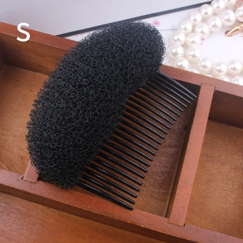 New Women Bun Maker Braid Hair Padding DIY Hair Bump Up Sponge Princess Head Foam Pad Insert Wedding for Hair Styling Tool Quake 1pc black S