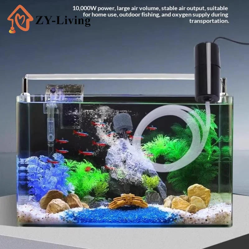 Aquarium Oxygen Air Pump USB Small Oxygenator for Fish Tank Silent Air Compressor Mini Aerator Portable Fish Tank Accessories Quake