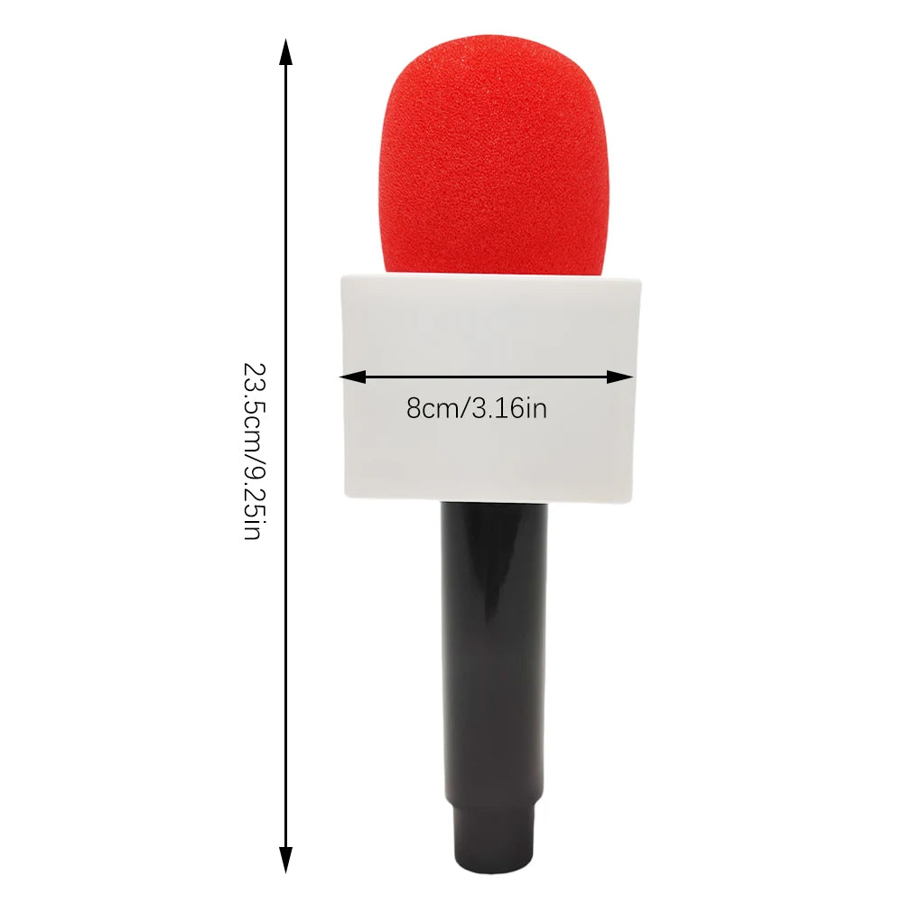 Microphone Prop Set Fake Plastic Microphone with Sponge Cover and Cube Kids Toys Party Favors Home Decoration Ornaments Quake