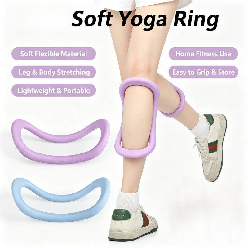 Pilates Soft Fascia Stretch Ring Open Shoulder Shape Back Yoga Ring Home Workout Muscle Relief Flexible Fitness Hoop Quake
