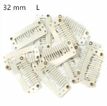 20 Pcs/set U Shape 3.2cm 2.8cm Wig Clips Snap for Women Hair Extensions/Weaving Medium Professional Salon Accessories Hair Clips Quake L Beige