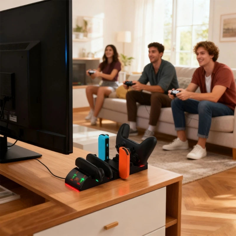 Universal Gaming Charging Dock for NS2PRO Supporting 4 5 Controllers With Individual Power Indicators K1KF Quake