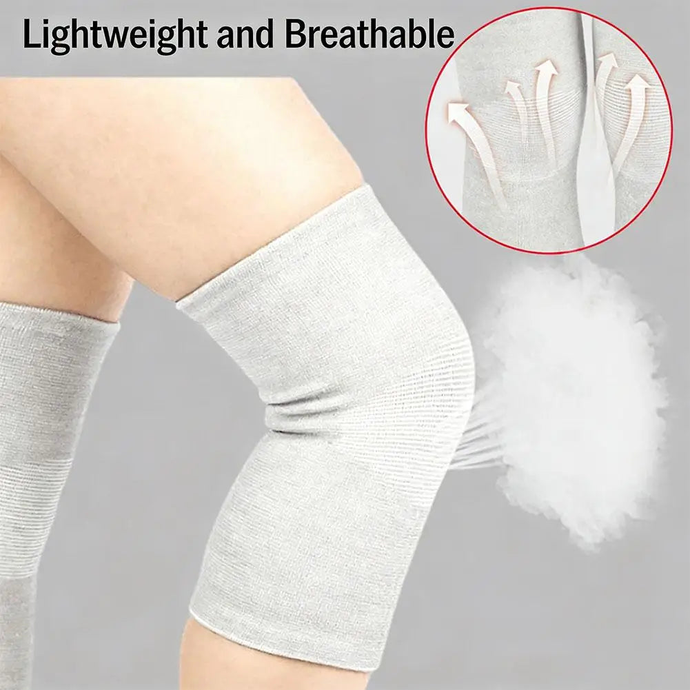 Bamboo Charcoal Knee Warmers for Men & Women Breathable Thin-Knit Thermal Sleeves with Anti-Slip Grip, Joint Support Comfort Quake