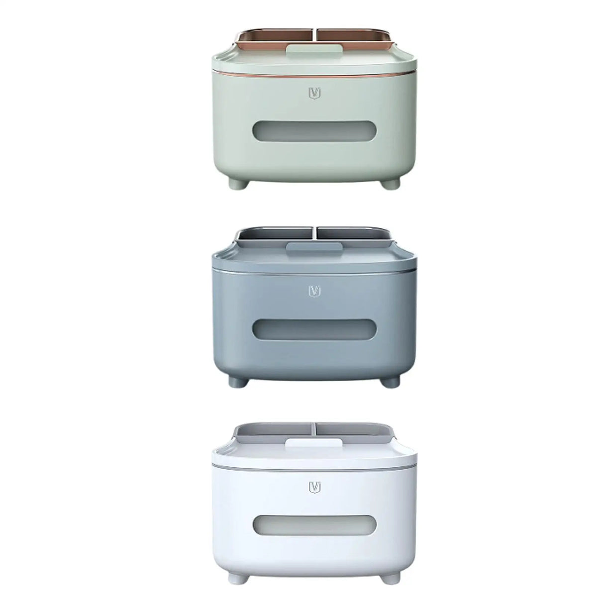 Tissue Box Cover with Remote Holder Stationery Tissue Storage Box Organizer for Kitchen Restroom Bedroom Restaurant Hotel Quake