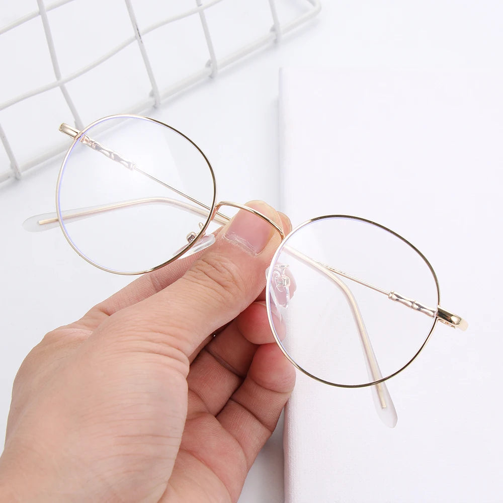 High-definition Blue Light Blocking Glasses Women Men Fashion Classic Metal Round Computer Goggles Anti Blue Rays Nerd Eyewear Quake