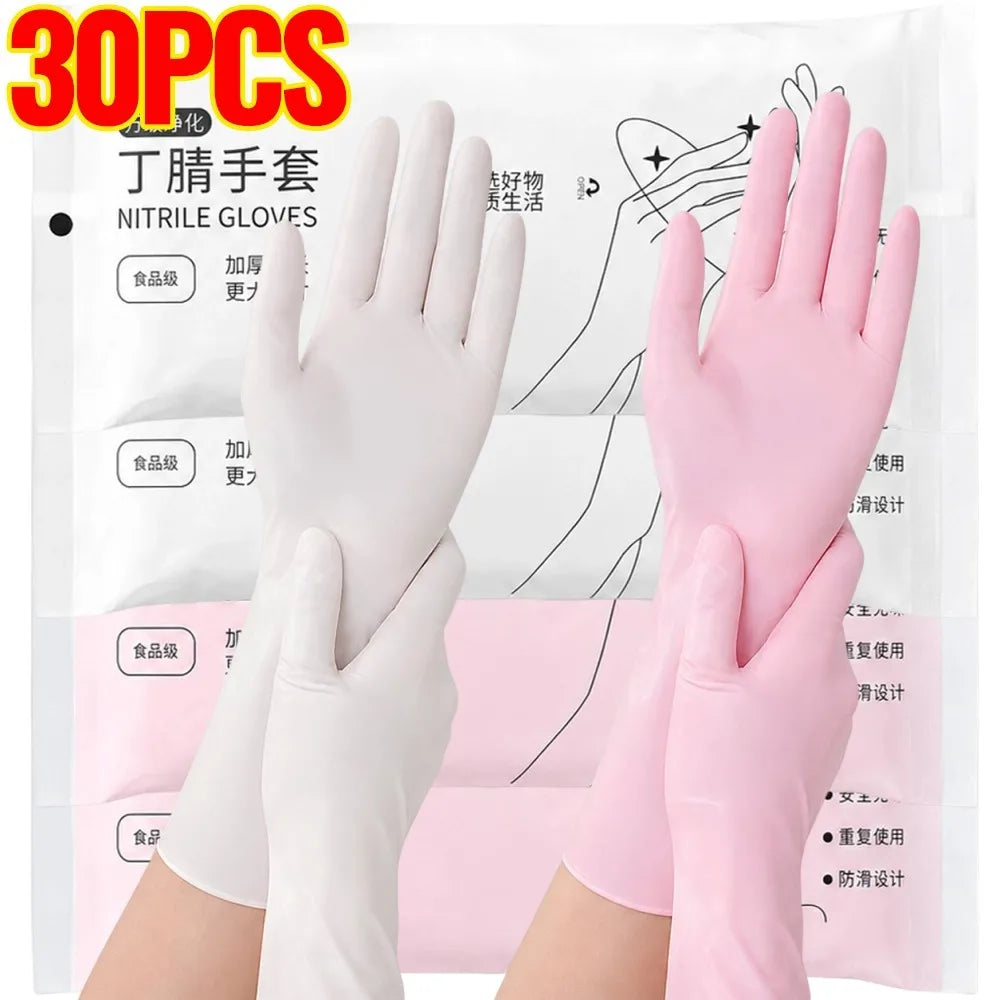 S/M/L Nitrile Cleaning Gloves Kitchen Dishwashing Gloves Food-grade Safe Disposable Gloves Multi-purpose Household Cleaning Tool Quake