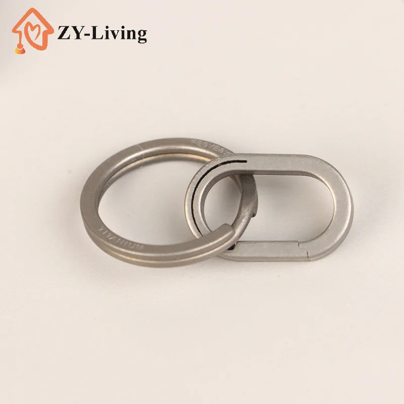 1PCS Titanium Alloy Mini Key Ring Connection Buckle Universal Joint Auxiliary Ring Connection Bayonet Ring Quake