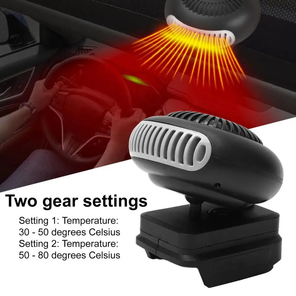 Mini Car Fan Heater with Battery Tilt Protection 1500mAh Rechargeable Auto Windscreen Defroster Heater Quake