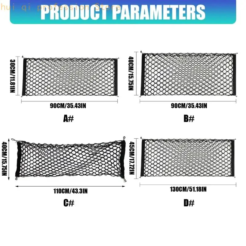 Trunk Cargo Net Fixed Mount Trunk Storage with Stretch Mesh Pocket for Drivers H8WE Quake