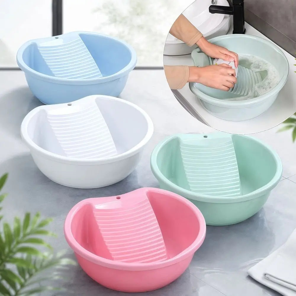 2IN1 Washboard Basin Thickened Plastic Underwear Cleaning Basin Convenient Non-Slip Laundry Tub For Hand Washing Clothes Quake
