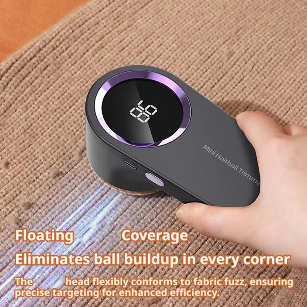Smart Digital Lint Remover for Clothes Electric Hairball Trimmer Portable Fabric Shaver for Sweaters Furniture Battery Display Quake