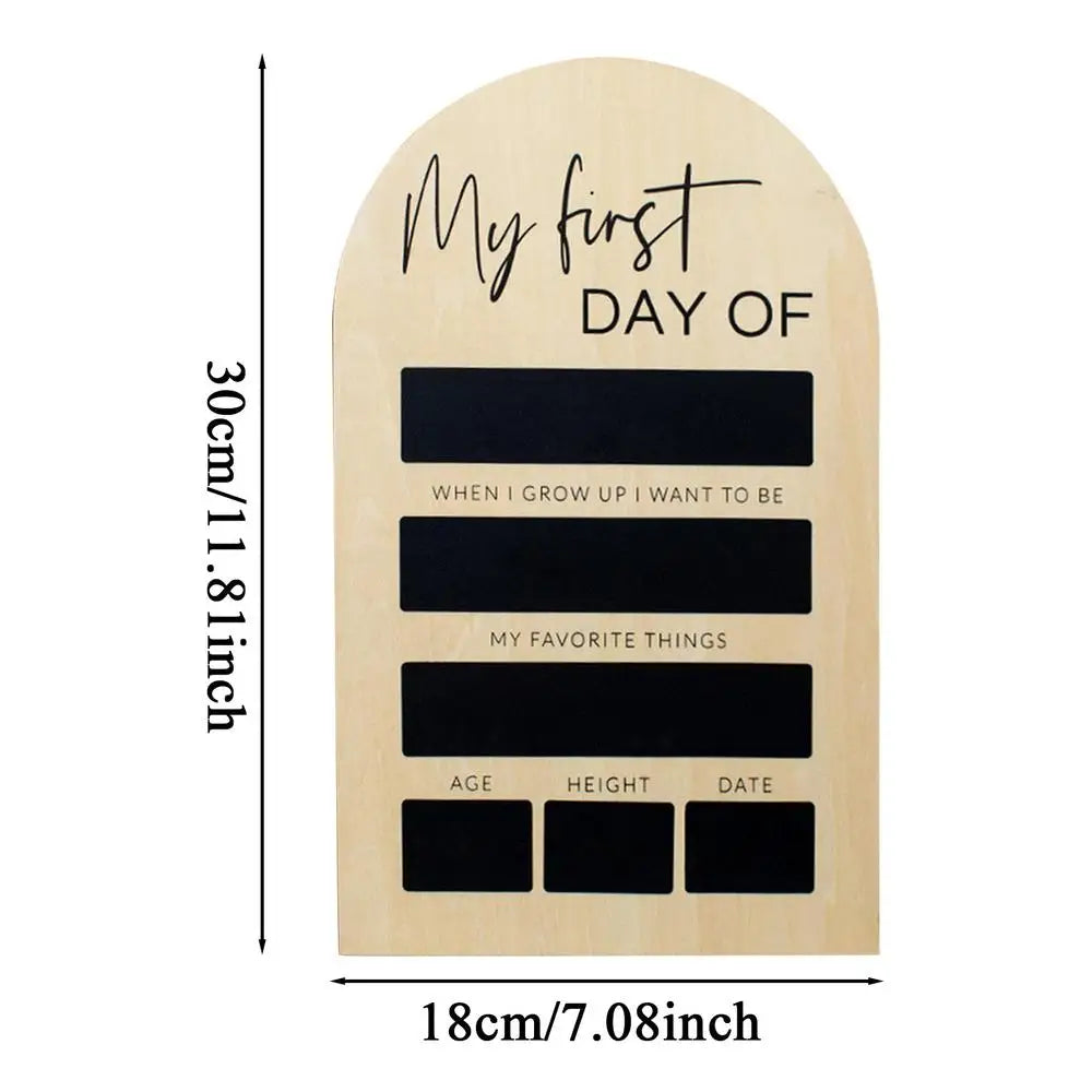 First And Last Day Of School Portable 7x11inch Chalkboard Lasting Memories Chalkboard Style Photo Prop Board for Kindergarten Quake wood
