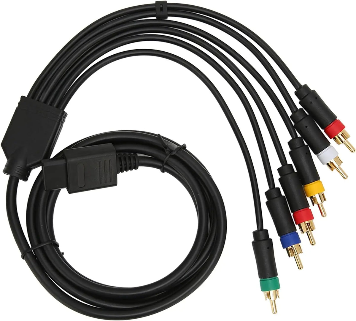 Flexibility RGB RGBS Composite Cable Cord with 4 BNC Heads for NGC N64 SFC SNES Quake black
