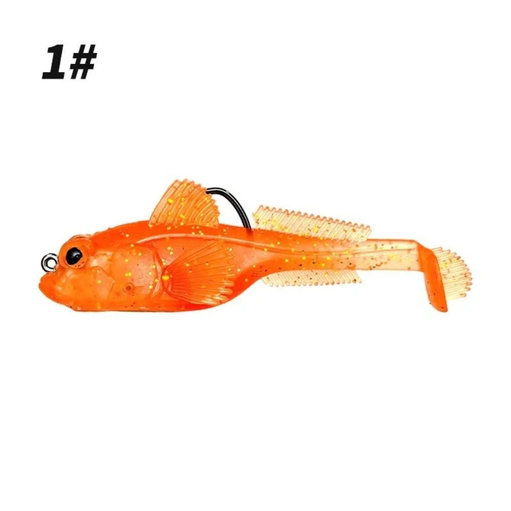 2pcs 9g Weight Silicone Goby Lure Jig Hook 12g Weight Sinking Soft Lure Perch Tackle Soft Material TPE Fishing Lure Bass Fishing Quake