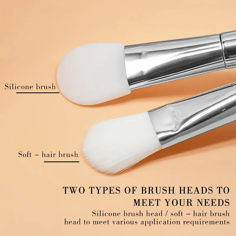 Double-ended Makeup & Mask Brush, Professional Facial Applicator for Clay Mask Application and Cleansing Tool Quake