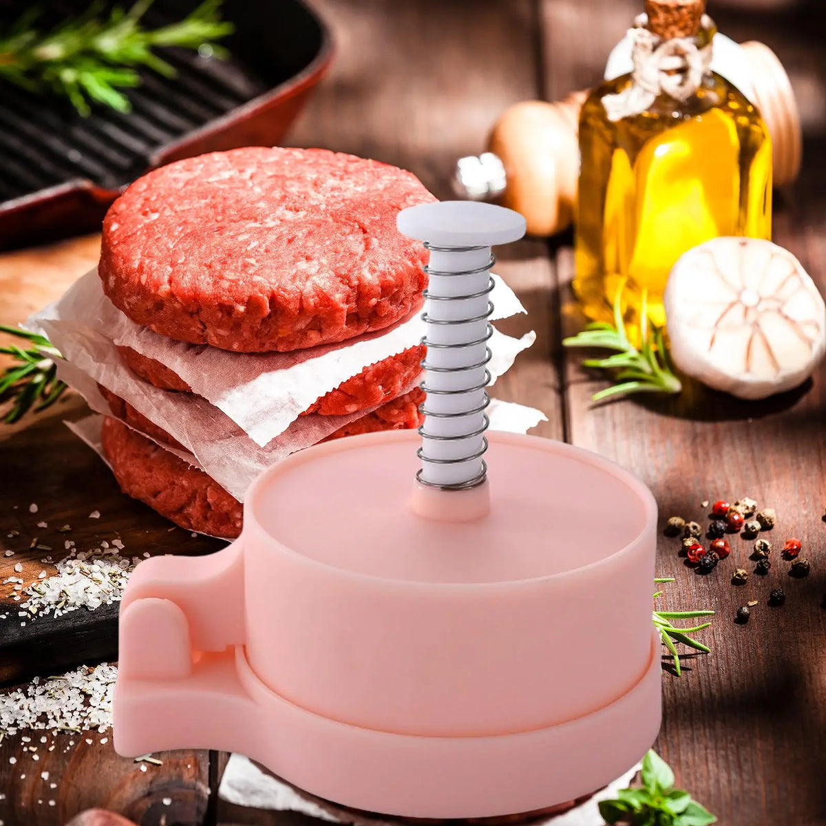 Nonstick Hamburger Patty Press Plastic Burger Press Maker for Shaping Patties at Home Restaurant Kitchen Quake