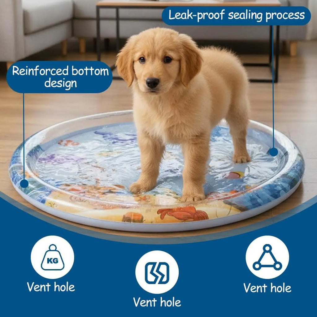 Thicken Interactive Cat Play Mat Water Bed Sensory Pet Supplies for Puppy Kitten Indoor Outdoor Home Living Room Balcony Summer Quake