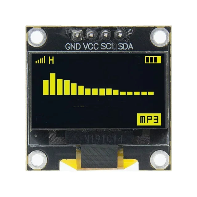 0.96- inch IIC Serial White OLED Display Module 128X64 I2C SSD1306 LCD Screen Board GND VCC SCL SDA 0.96" for arduino oled black Quake Yellow