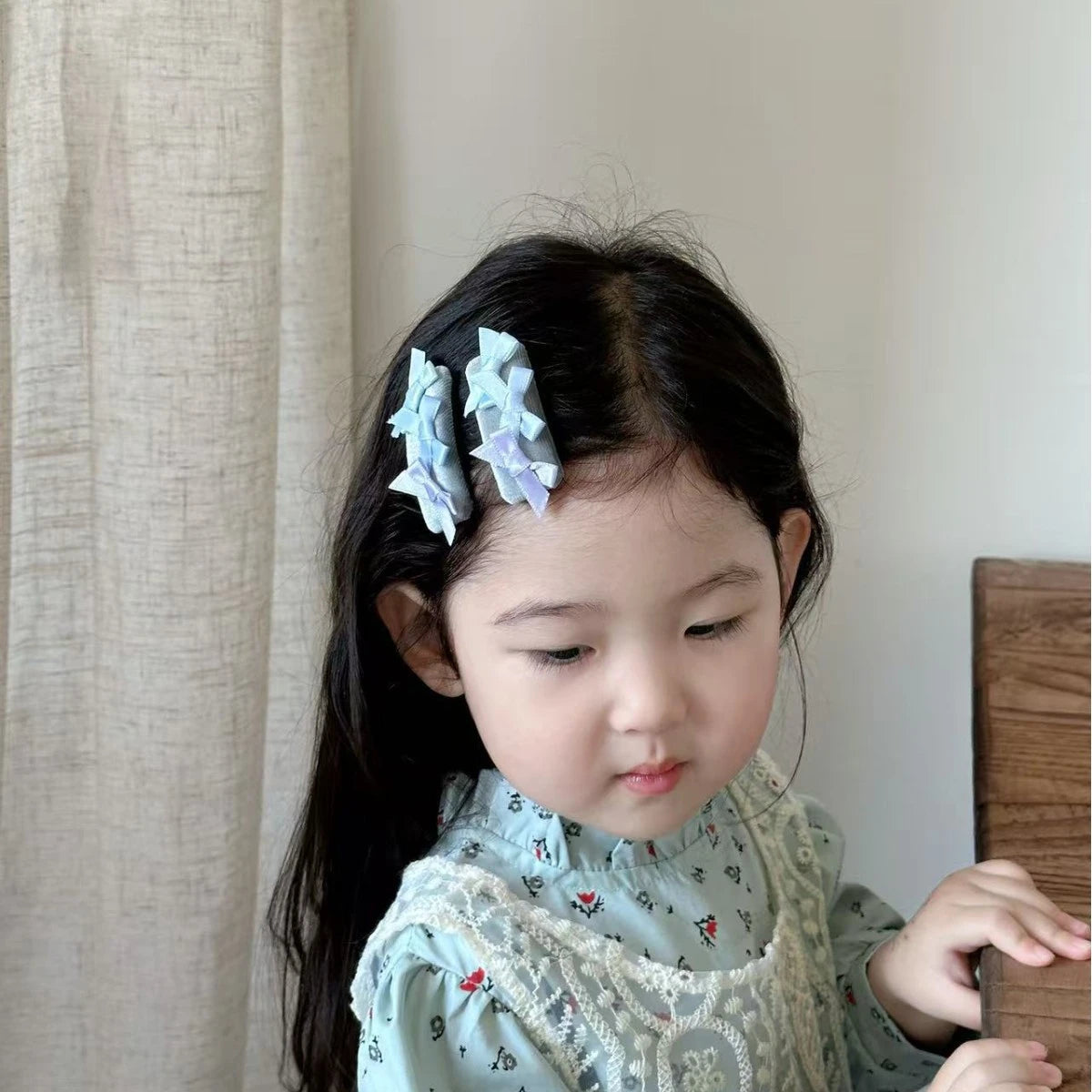Bow Bb Clip Sweet Girl Hairpin New Velvet Square Forehead Broken Bangs Clip Children's Hair Accessories Quake
