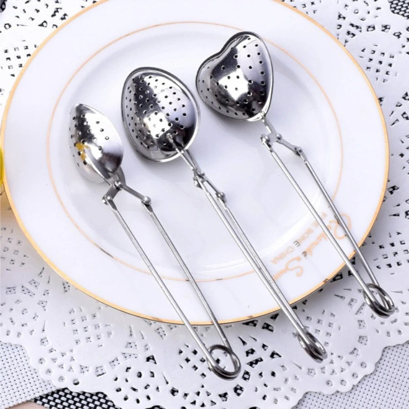 New stainless steel heart-shaped tea tongs/infuser/strainer - tea accessories for home tea ceremony Quake