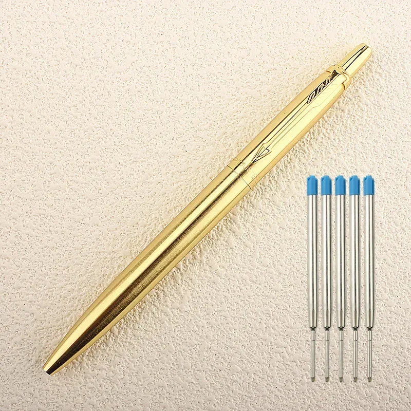 New Luxury Metal Ballpoint Pen Office Commercial Press Metal Pens Gift Automatic Ball Pens for School Quake T-2