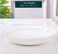 Bone China Gold Border Vegetable Deep Plate Ceramic Dining Plate Tableware Quake 7.5in Plate