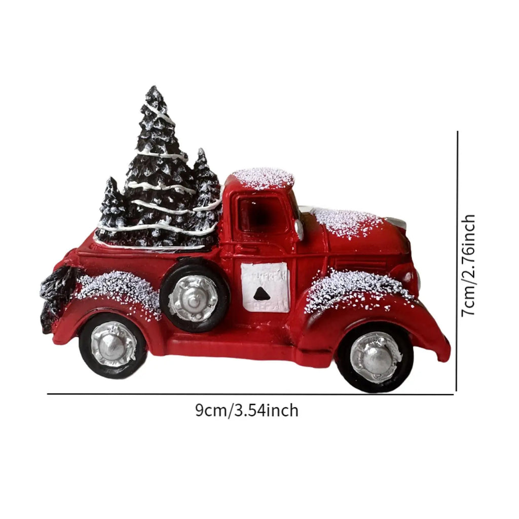 Truck Christmas Tree Statue Table Centerpiece Collection Tabletop Ornament Christmas Decor for Party Bookshelf Shelf Bedroom Quake