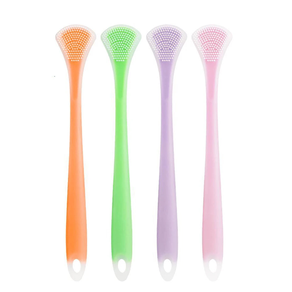 vvocci Silicone Tongue Scraper Tongue Double-sided Cleaner Fresh Breath Massage Tongue Cleaner Oral Cleaning Care Tool Quake