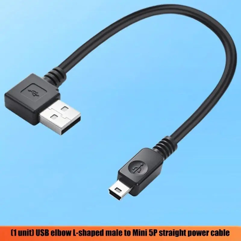 Older Mini USB Device Power Cable with USB-A End, 26 Black PVC Cable for Space Saving Desk Side and Close K1KF Quake