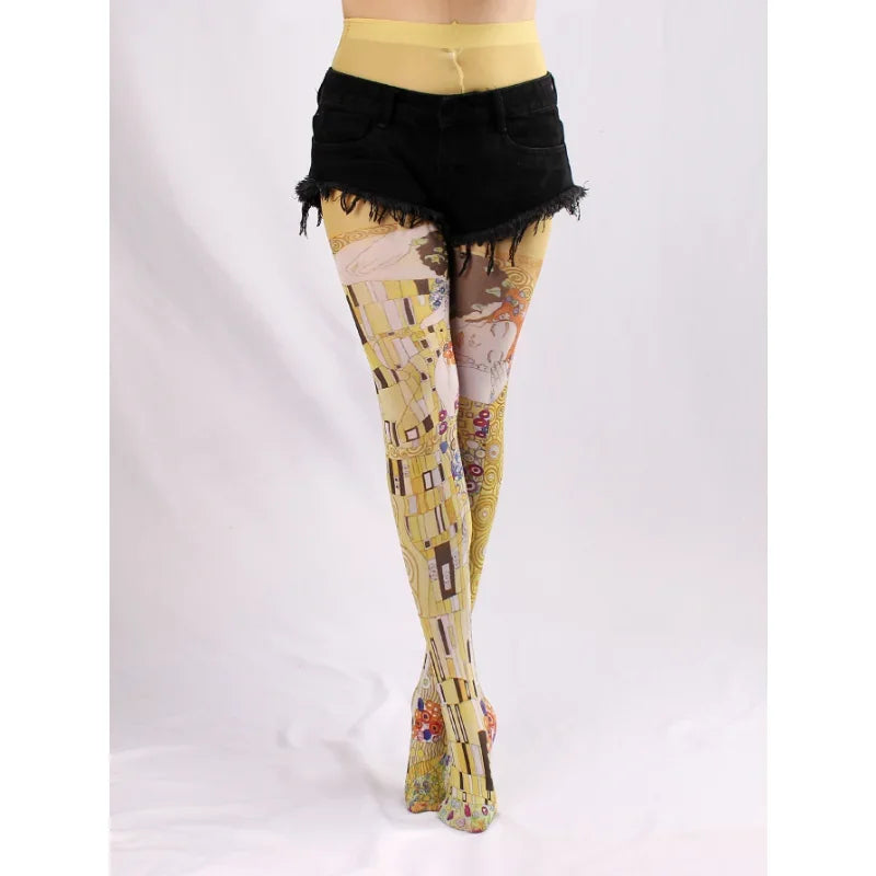 Evil Eyes Tight women Spring New Women Sheer Sexy Tattoo Printed Pantyhose Tights Stockings Anti-Hook Women's Socks Quake