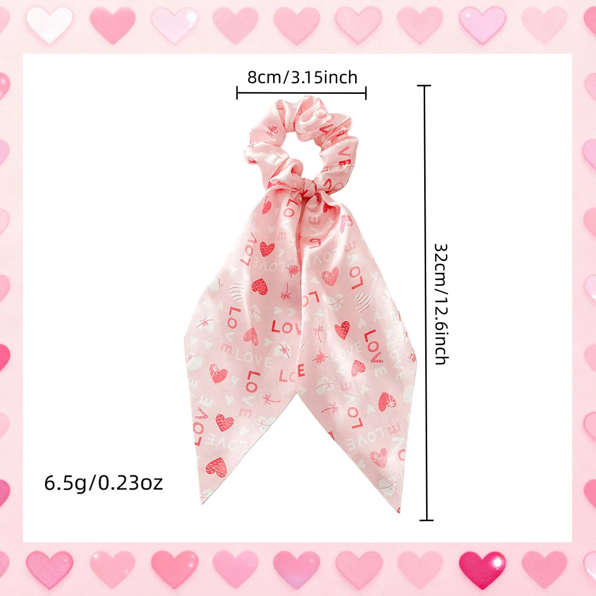 Chiffon Silk Floral Bow Hair Scrunchies Valentine's Day Women Hair Ropes Ties Elastic Rubber Bands Ponytail Holder Accessories Quake