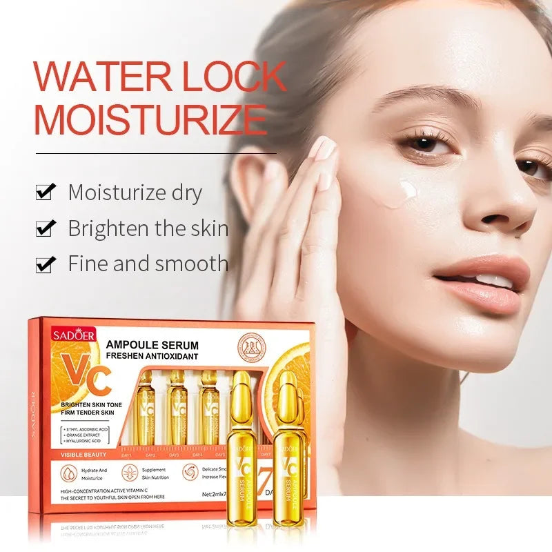 Skin Care Vitamin C Face Serum Dark Spots Freckles Removal Hyaluronic Pore Minimizer Anti Aging Remove Essence Quake