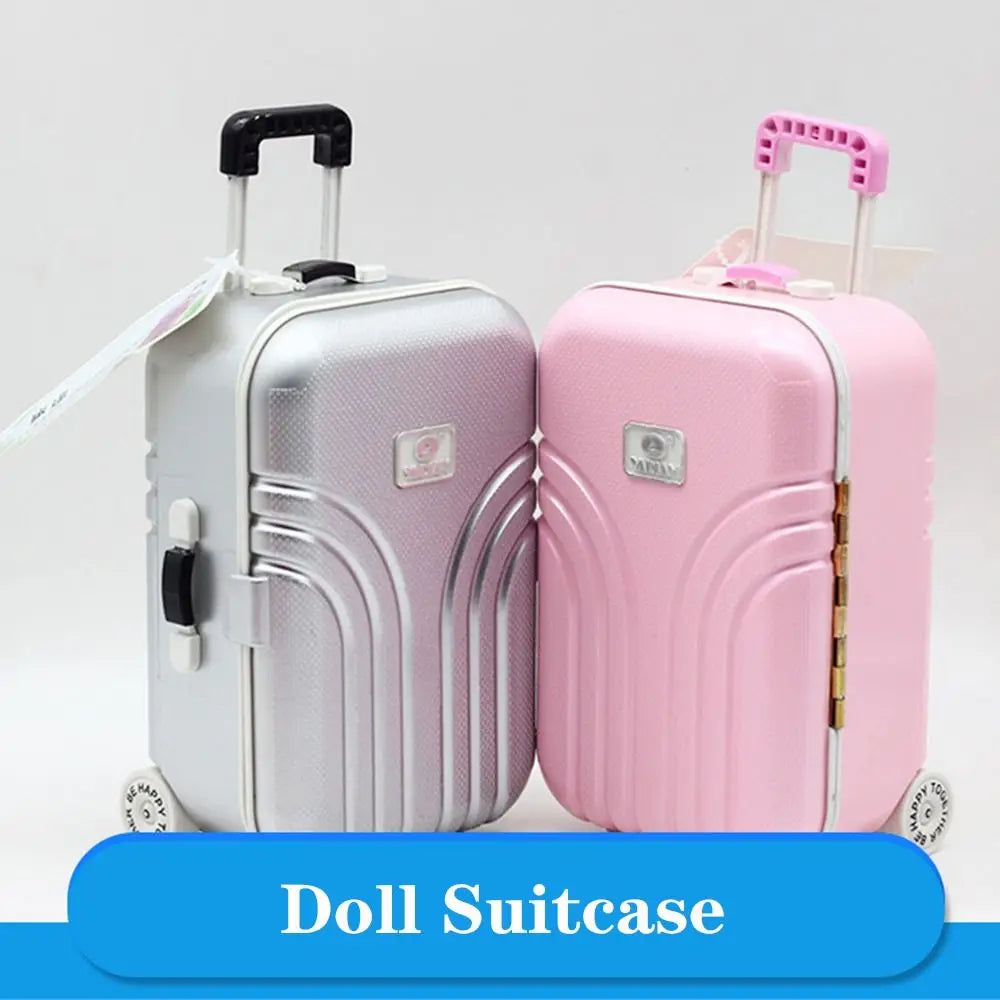Dollhouse Decor Business Mini Miniature Suitcase Travel Case Trolley For 1/4 1/6 Dolls Quake
