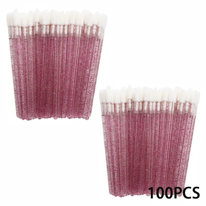 Applicator Wands Wholesale Disposable Lip 100/300PCS Brush Makeup Brushes Lipstick Eyelashes Extension Tool Beauty Accessories Quake TransparenRed 100pcs