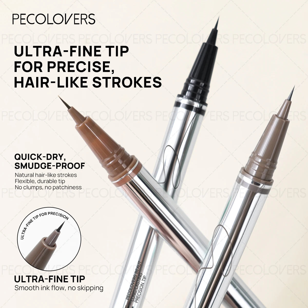 Long-Lasting Non-Fading Eyebrow Product - Ultra-fine Tip Eyebrow Pencil, Created Natural Wild Eyebrow, for All Type Shapes Quake