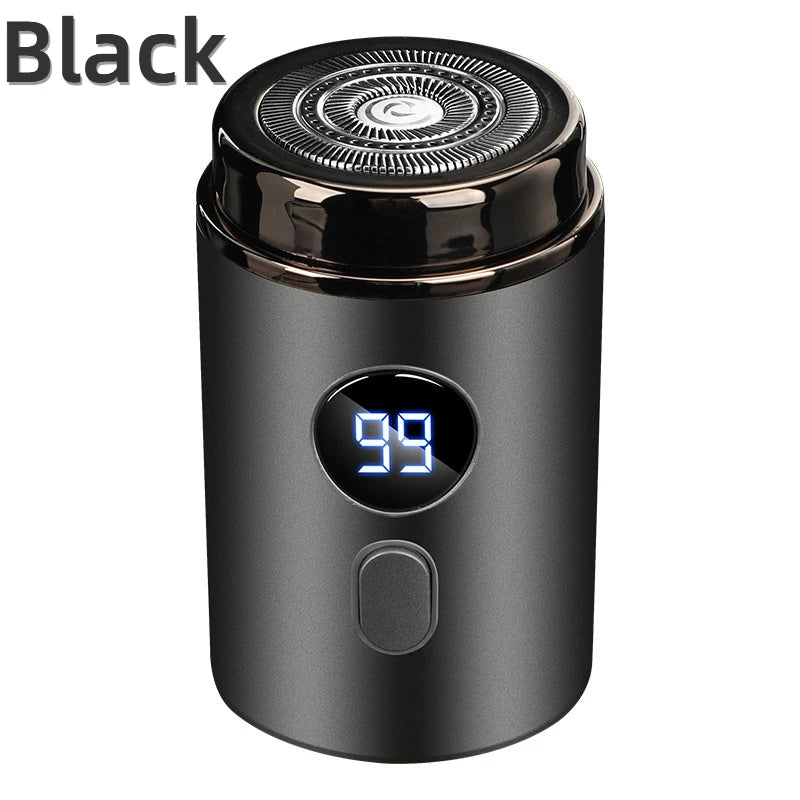 Men Electric Mini Shaver Rechargeable Type-c Charging Car Portable Led Digital Display Wet & Dry Shaver Men Women Home Razor Quake black