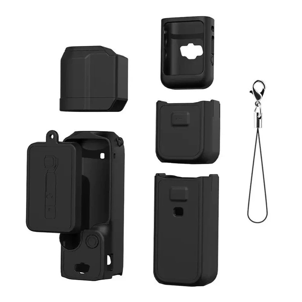 Silicone Gimbal Camera Protective Case Full Protection Portable Screen Protector Anti-Scratch Lens Cover for DJI Osmo Pocket 3 Quake black color