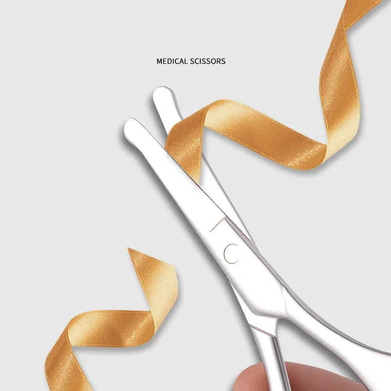Round Tip For Nail Trimmer Cutter Straight Nose Hair Scissors EyebrowBeard Manicure Makeup Stainless Steel Tools Quake