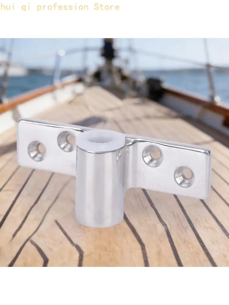 Marine Hardware Oarlock Socket Base Side Mount Bracket in 316 Stainless Steel with Boat Ready Four Hole Plate for Replacement Quake CN