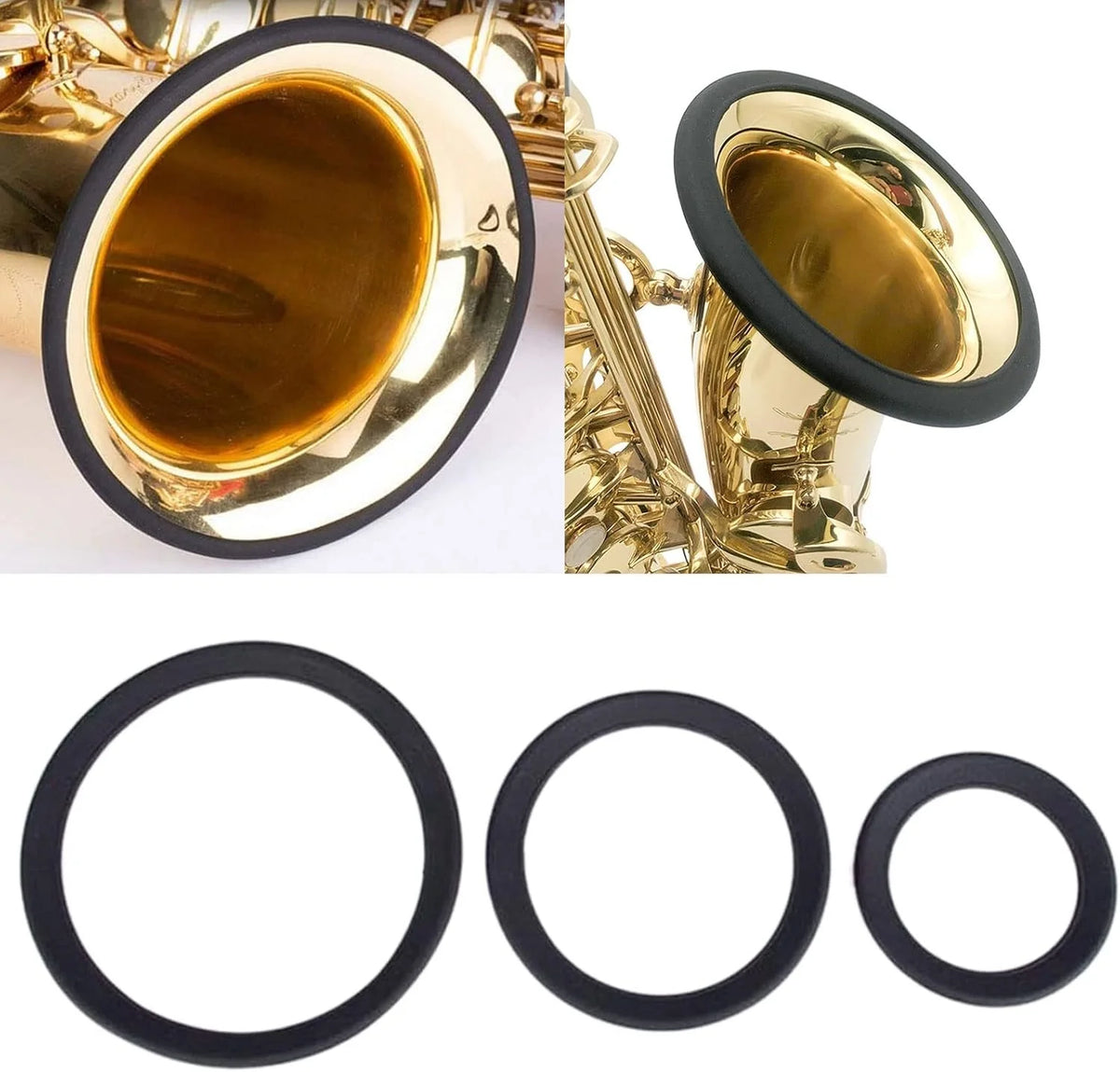 Saxophone Mute Rings for Baritone,Alto,Soprano Saxophones, Saxophone Mute Silencer,Along with Bell Protection Covers And Pads Quake