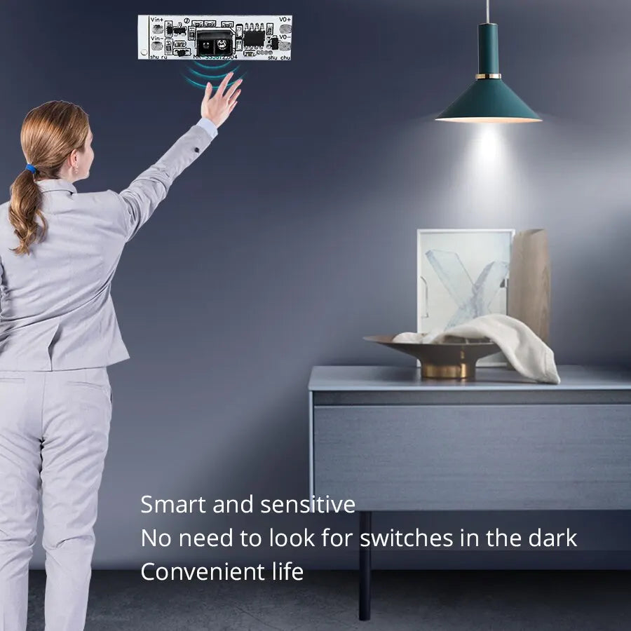 Smart Switch Module Sensor Motion Detector Finger Hand Sweep Sensor DC 12V 24V 3A Maximum 36W Power Light Switches Quake