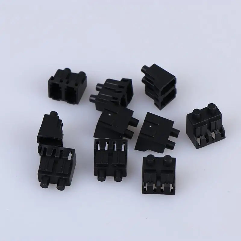 10pcs LC Duplex Fiber Optic Tool Dust Cover Connector, Dust Protective Cap For Optical Patch Cord Cable Quake black 10pcs