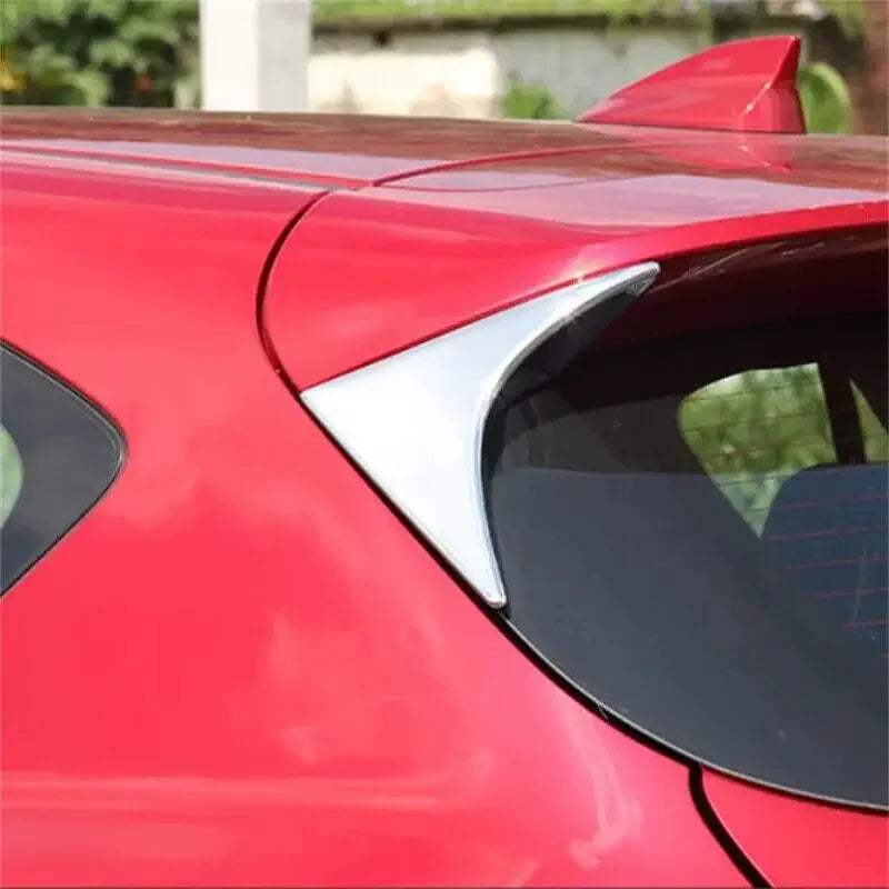 For Mazda CX-5 2012-2016 2Pcs Car Rear Window Spoiler Side Wing Cover Trim ABS Sticker Silver Chrome Decor Body Accessories Auto Quake