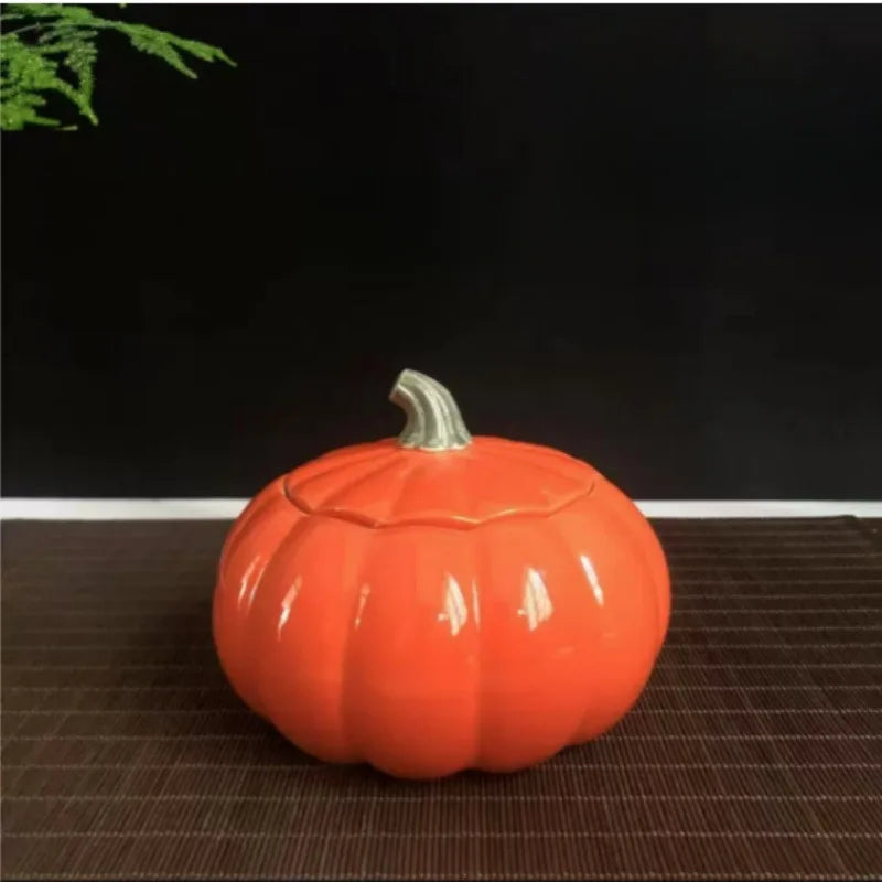 Pumpkin Shaped Ceramic Smokeless Aromatherapy Candle Home Indoor Romantic Fragrance Long Lasting Calming Effect Quake