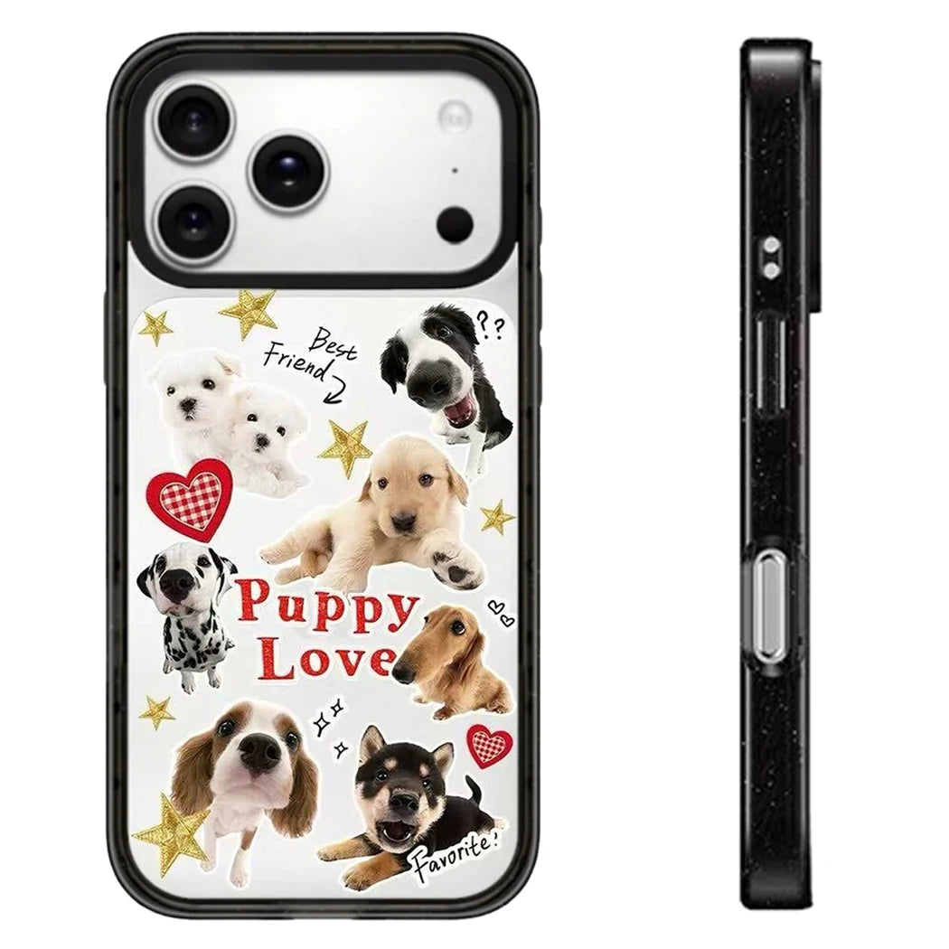 Puppy Love Cute Lovely Pattern Impact Magnetic Phone Case Cover for IPhone 14 15 16 17 18 Pro Max Case Quake impact (MagSafe) 3 iPhone 14 Pro Max