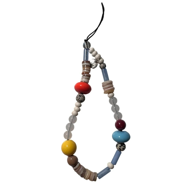 Elegant Turquoise Beaded Keychain Pendant Chain Strap Fashion Cellphone Rope Women Telephone Lanyard Jewelry K1KF Quake