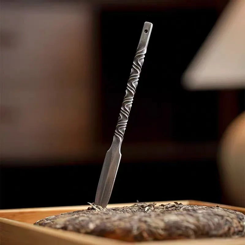 Yishi Tea Talk Chinese Pu'er Tea Knife Retro Diamond Tea Needle Split Tea Brick Tea Pry Tea Cone Tool Tea Ceremony Accessories Quake