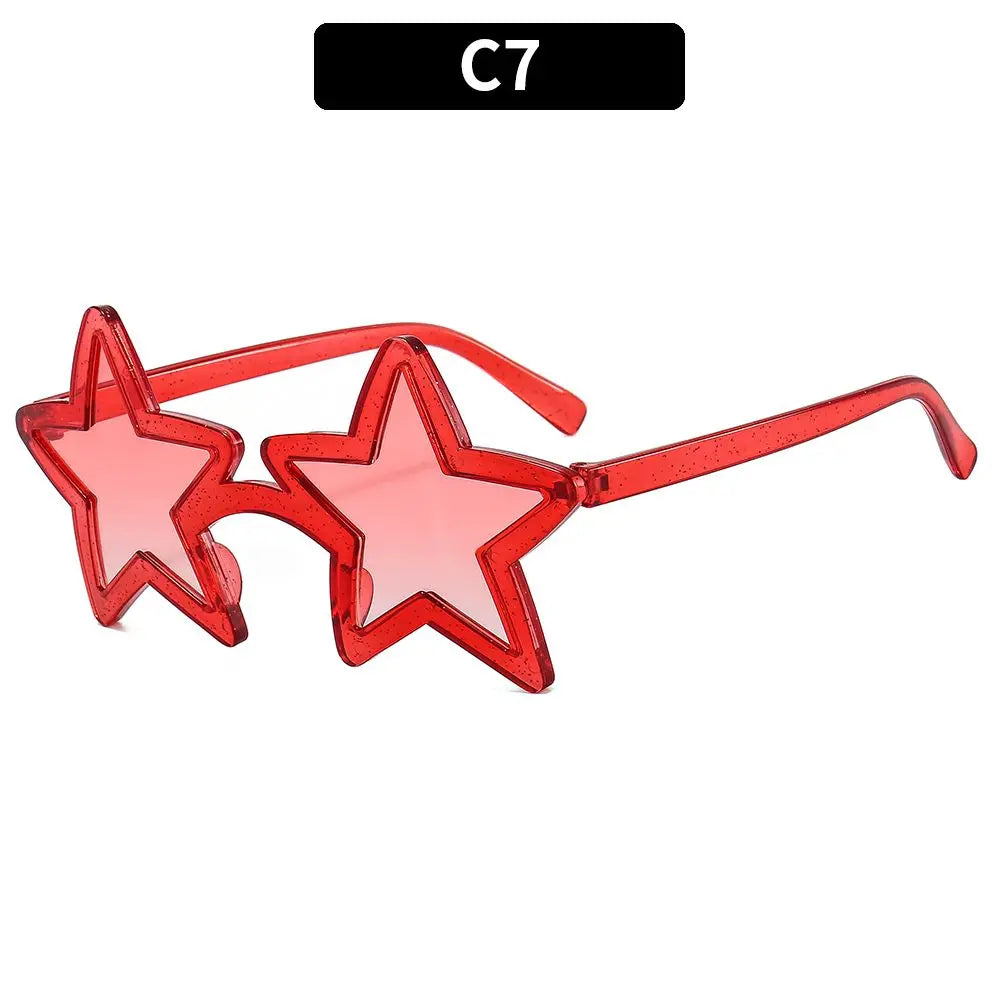 Fashion Unique Pentagram Sunglasses Christmas Party Star Shape Sun Glasses for Women Men Shining Shades Xmas Festival Eyewear Quake C7
