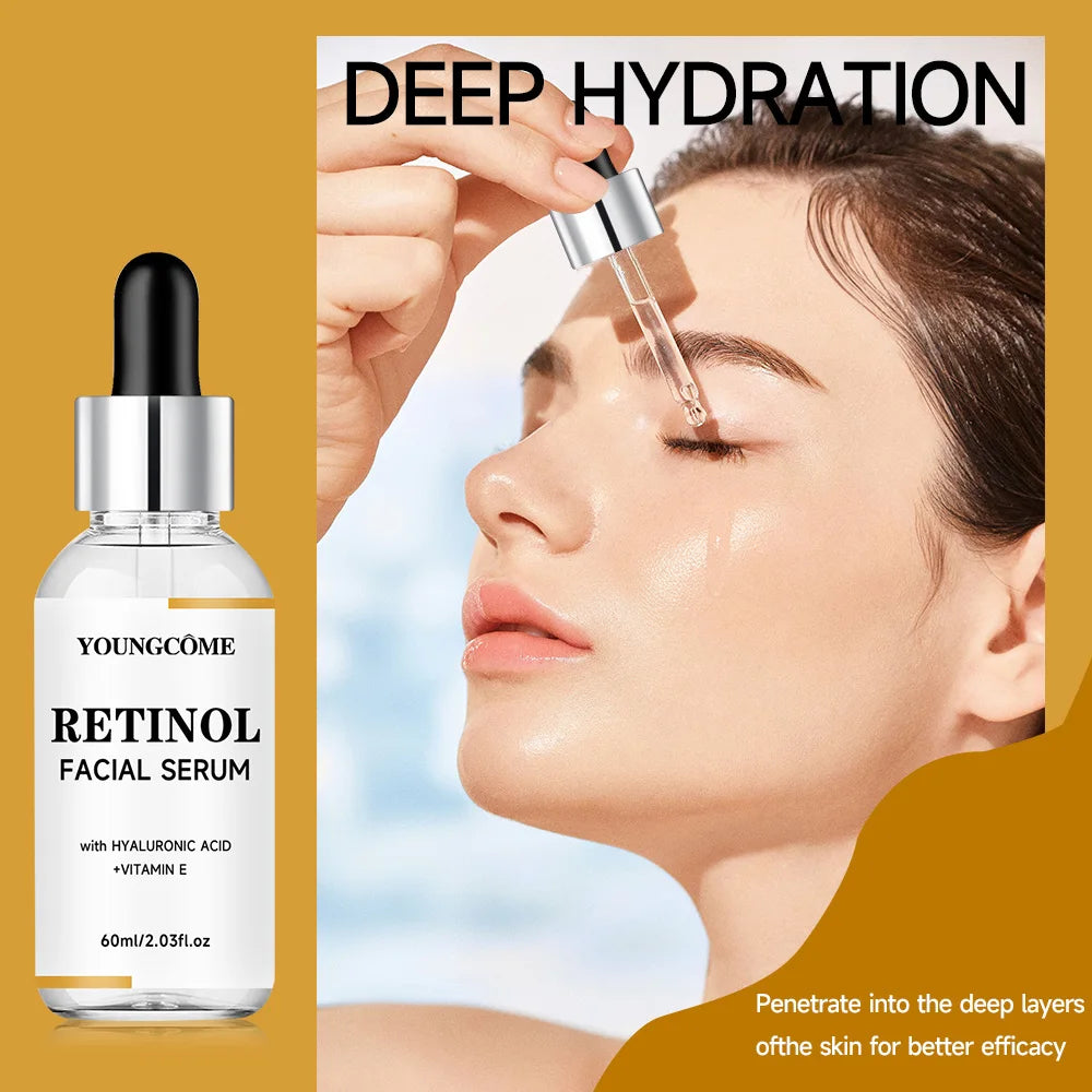 YOUNGCOME RETINOL FACIAL SERUM Vitamin CHyaluronic Acid Retinol Serum for Face Firms Tightens Serum Brightening Hydrating Face Quake